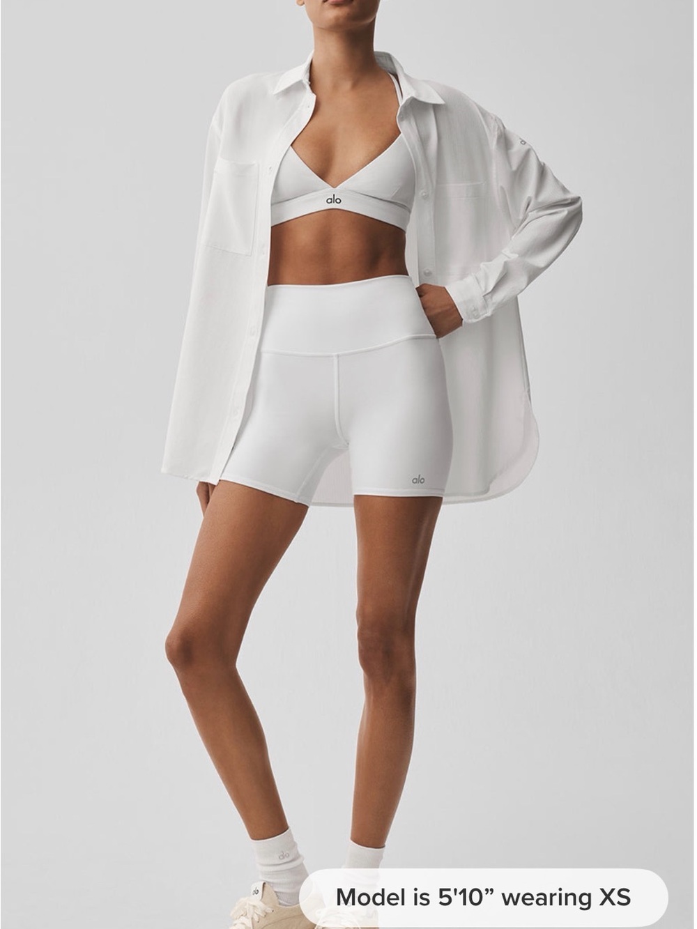 ALO Yoga White High-Waist Athletic Bike Shorts